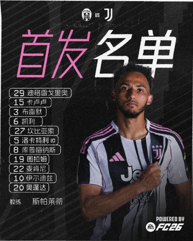 开云平台-【意甲】卡卢卢+耶尔德兹破门 尤文2-0比萨取3连胜