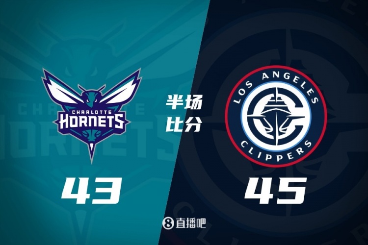 开云官网-半场战报-快船45-43领先黄蜂 哈登13+5 小卡11分 三球10中3